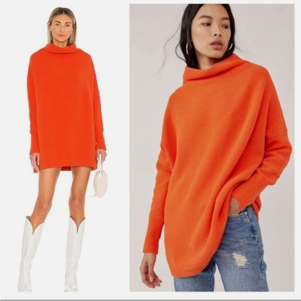 Free People | Ottoman Funnel Neck Tunic Sweater 🩷🧡